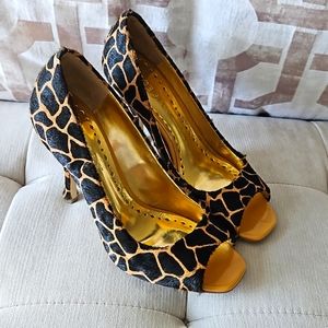 BCBG Girls Giraffe Print Fur Heels